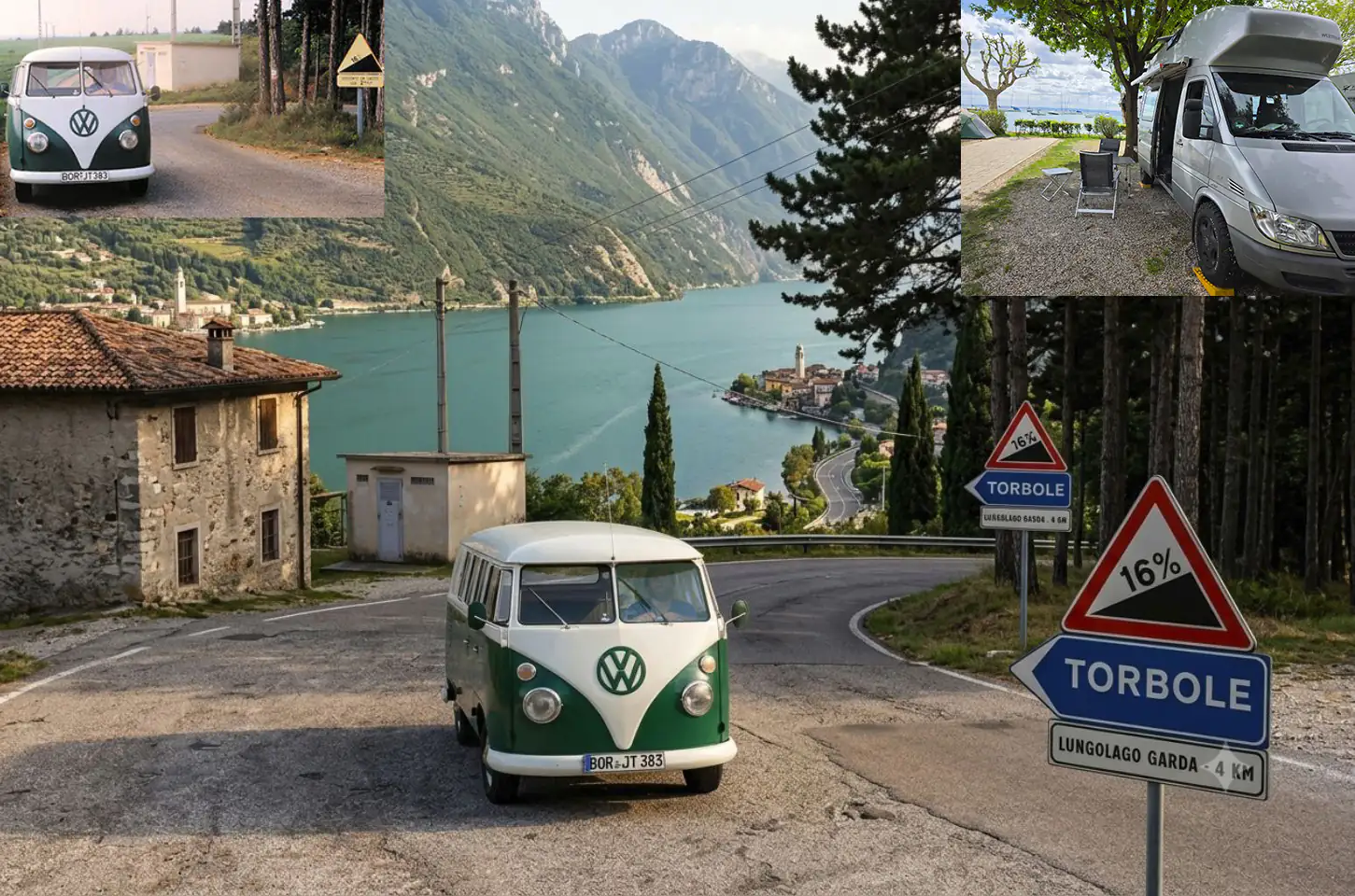 Gardasee 1991 vs. 2025 – VW T1 Bulli und James Cook - Foto erstellt mit Hilfe von KI